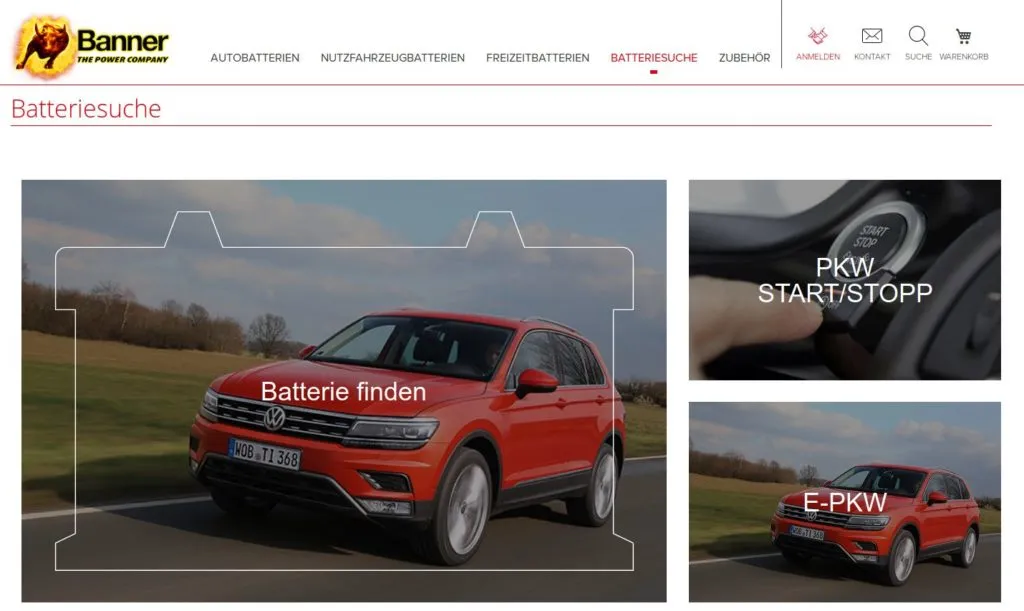 Banner B2B Shop Detailansicht