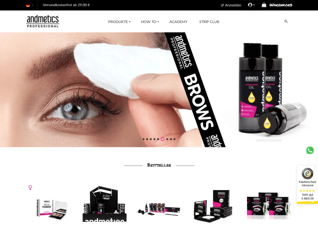 Andmetics Bildschirmfoto