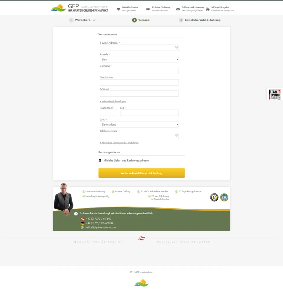Checkout Schritt 1