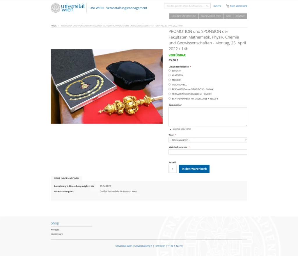 Veranstaltungs-Shop