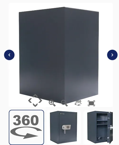 360-Grad-Ansicht eines Rottner-Tresors in der Produktgalerie