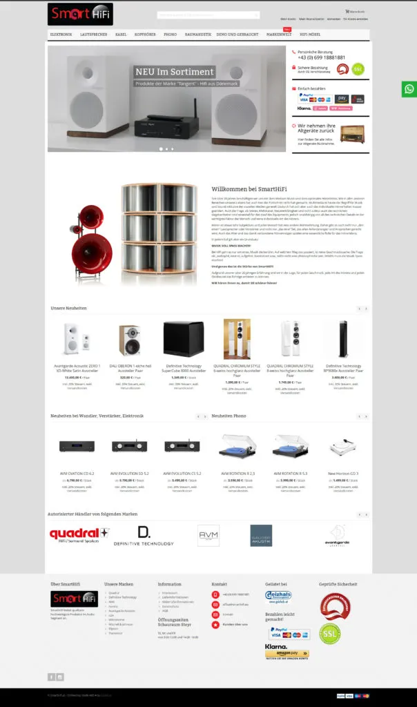 Magento 2 Onlineshop für Smart-Hifi