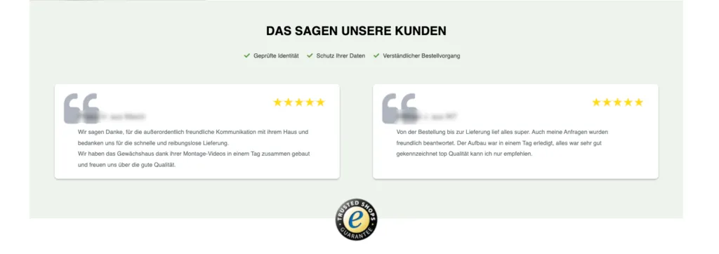 TrustedShops Bewertungen