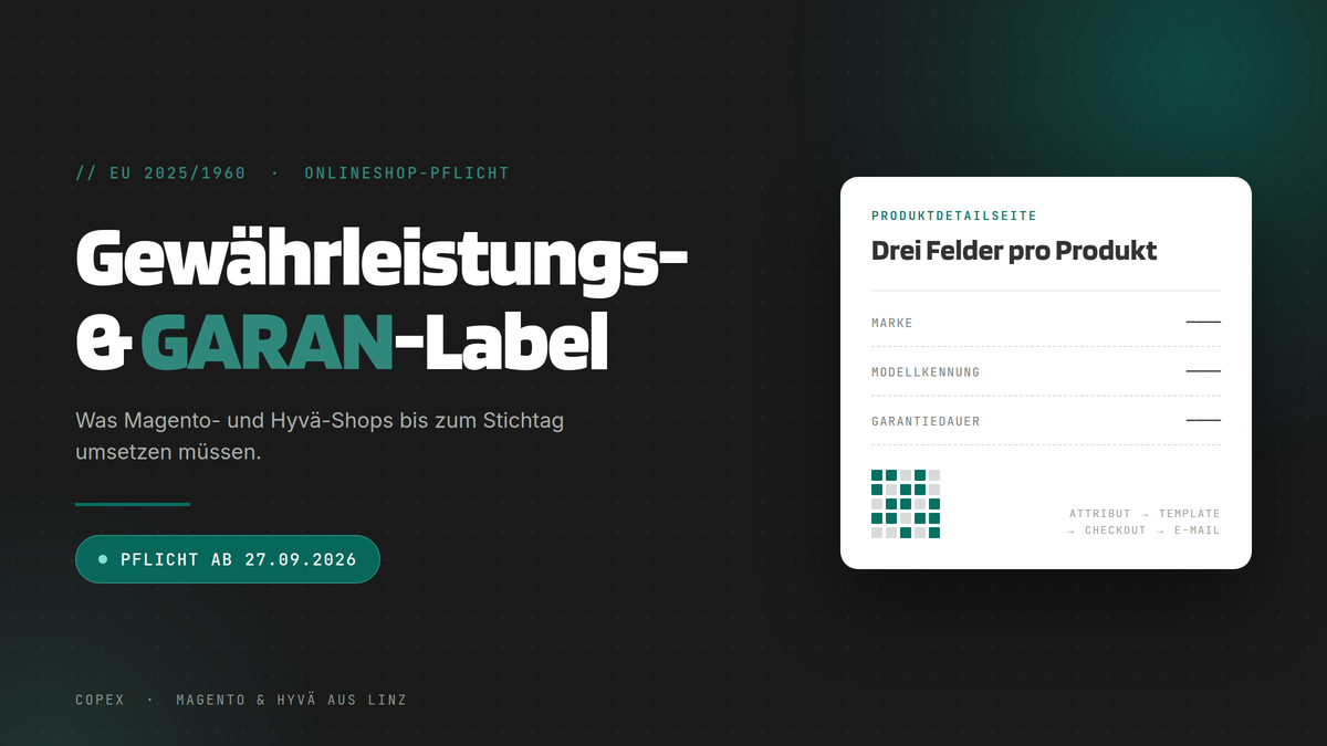 GARAN-Label in Magento 2 umsetzen: Pflicht ab 27.09.2026