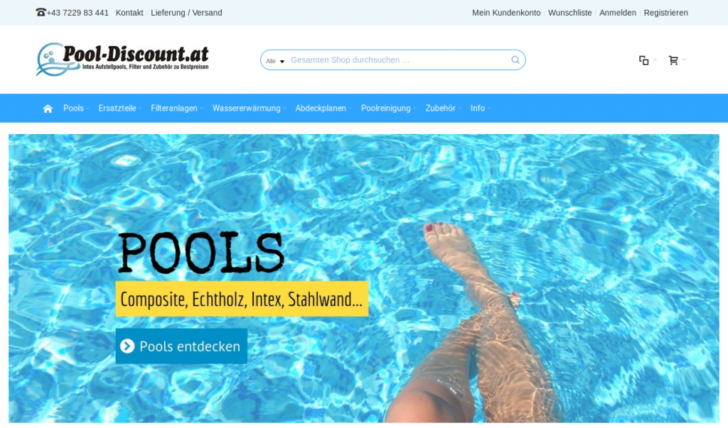 pooldiscount startseite screenshot