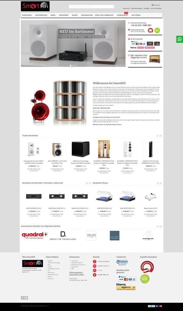 smart-hifi screenshot startseite