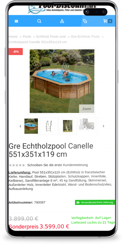 pool-discount mobile mockup