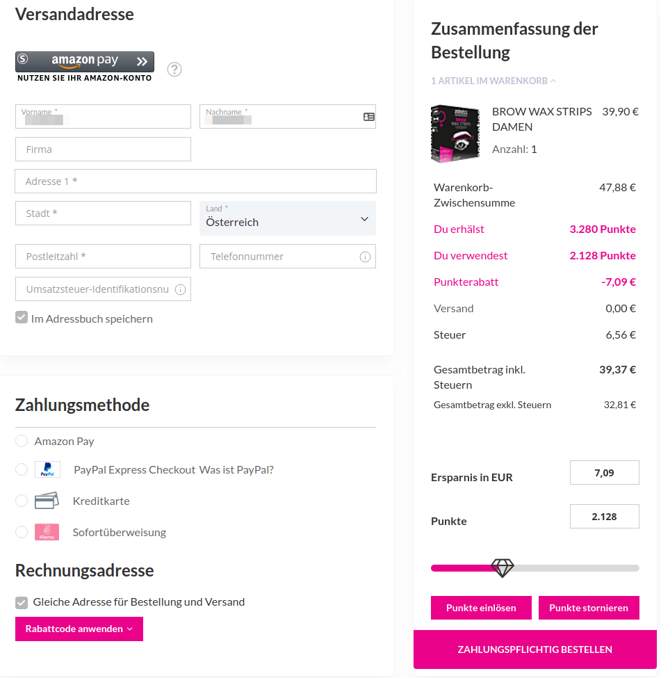 Andmetics OneStep Checkout