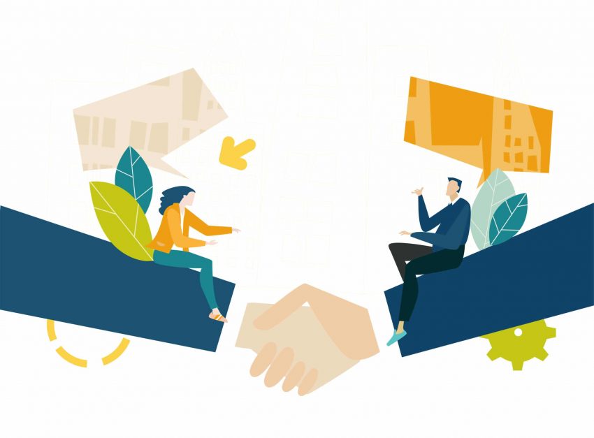 Group of young people talking and discussing future business opportunities. Teamwork concept. Flat style illustration. Group of young people talking and discussing future business opportunities. Teamwork concept. Flat style illustration.